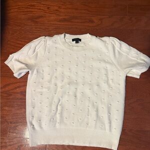 Ann Taylor White Textured Sweater